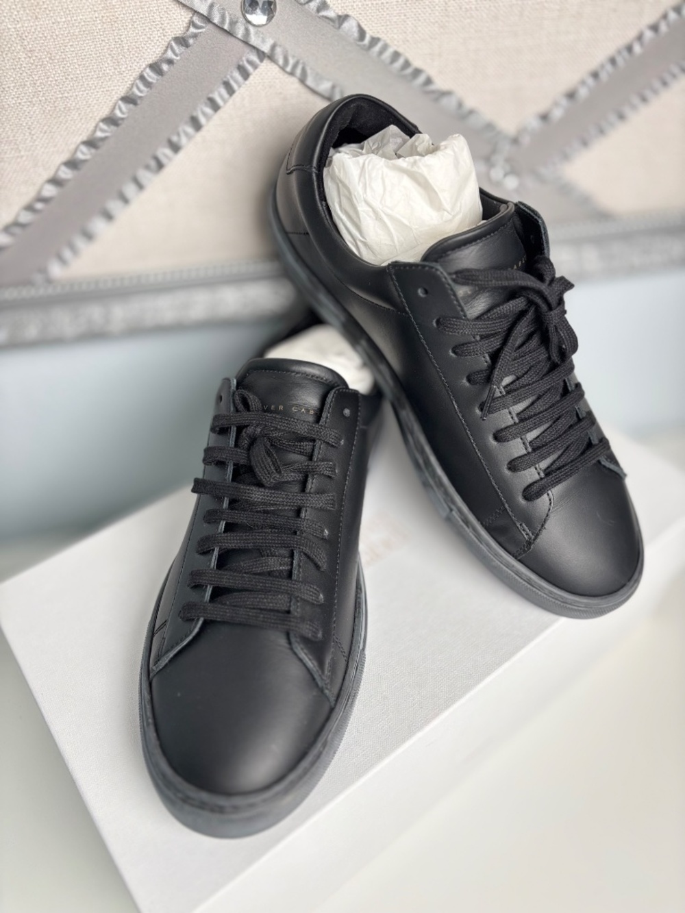 OLIVER CABELL Low 1 Sneaker Women Black Calfskin Made in Italy Luxury US 9/UK 40